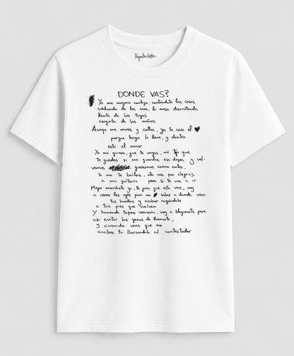 Camiseta Dónde vas manuscrito - Astola